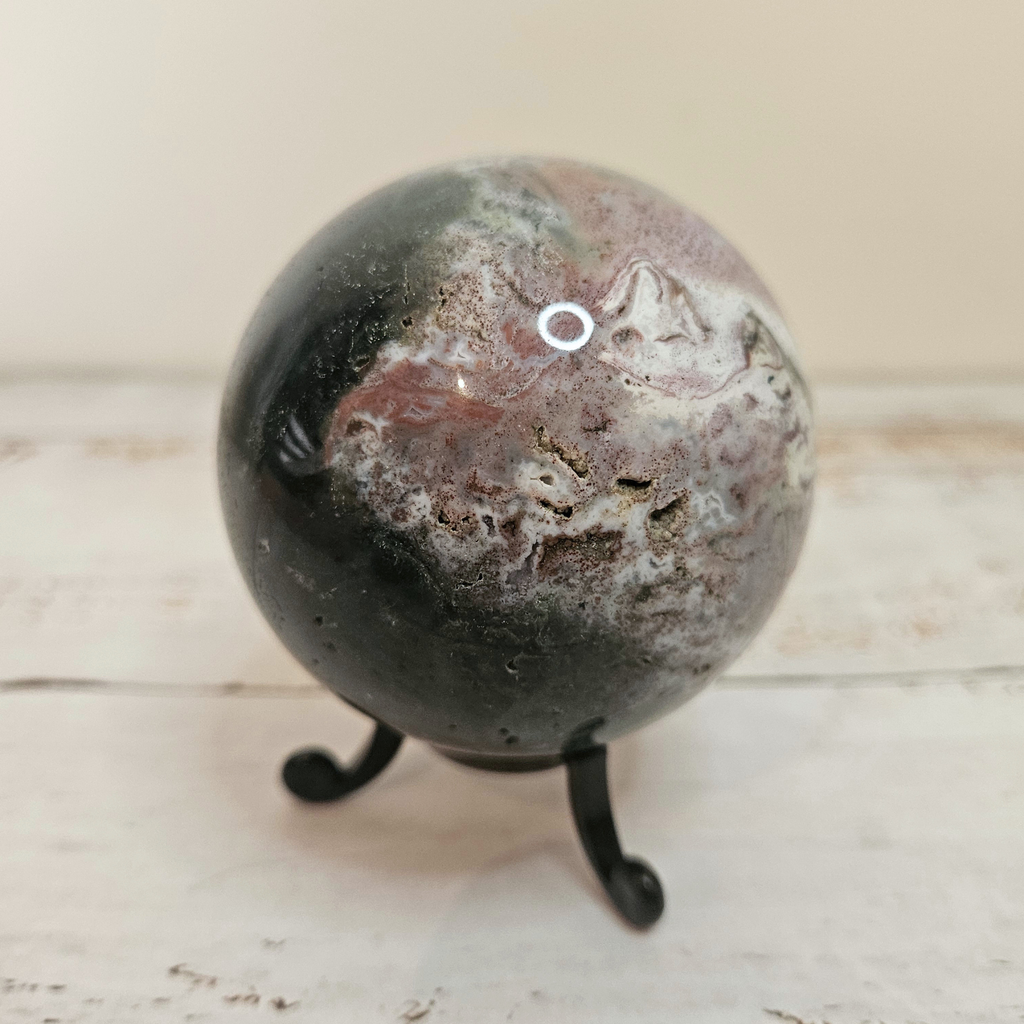 Moss Agate Sphere - Approx 456g