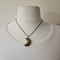 Crescent Moon Orgonite Pendant – Copper & Quartz Crystal