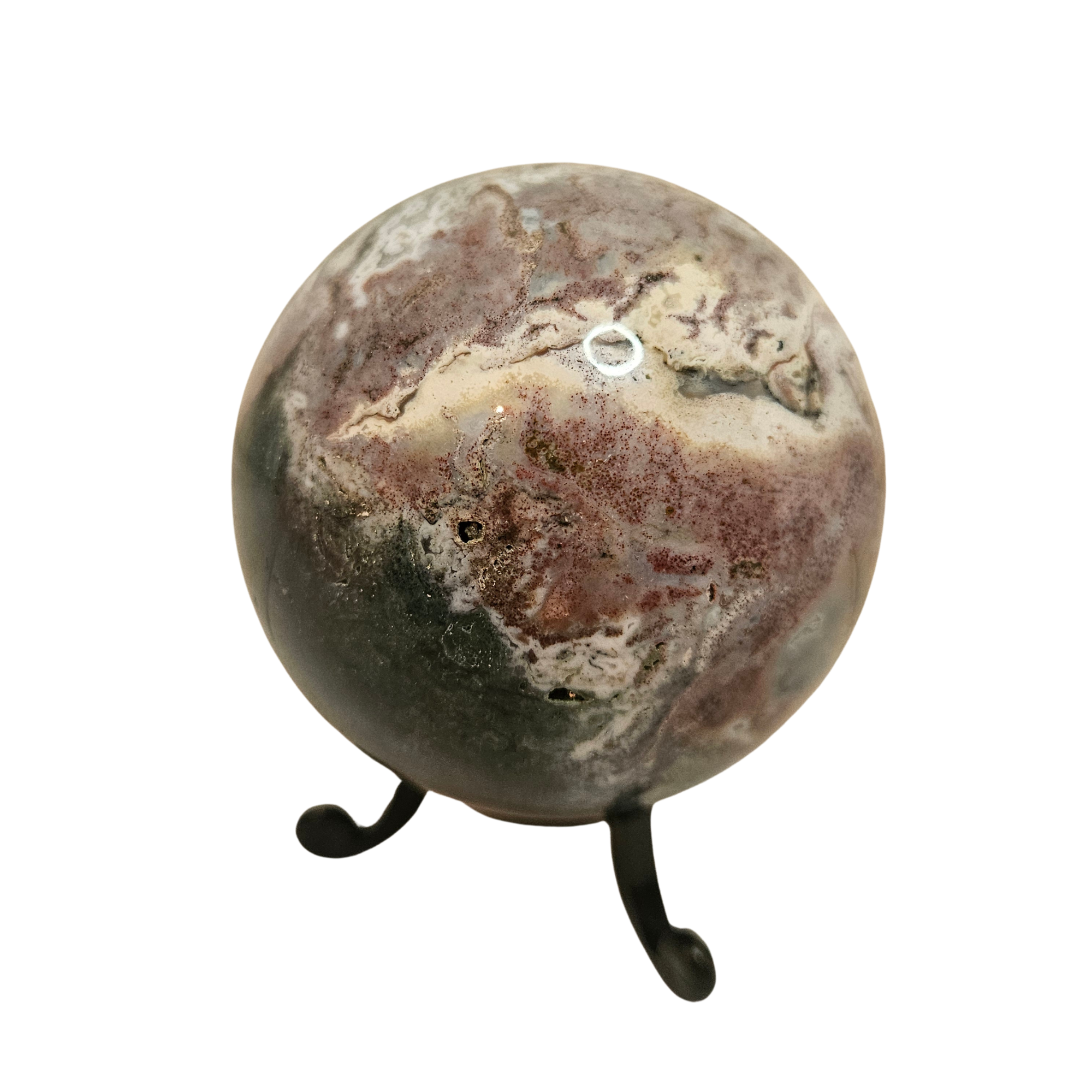 Moss Agate Sphere - Approx 456g