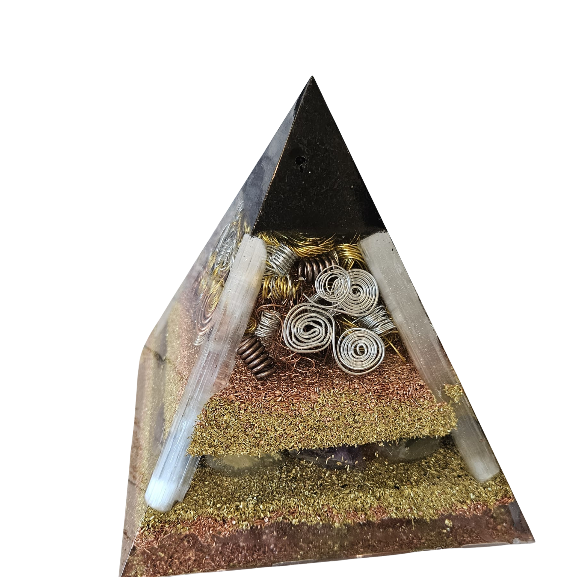 Selenite & Shungite Protection Orgonite Pyramid