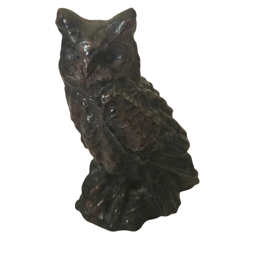 Bloodstone Owl Carving