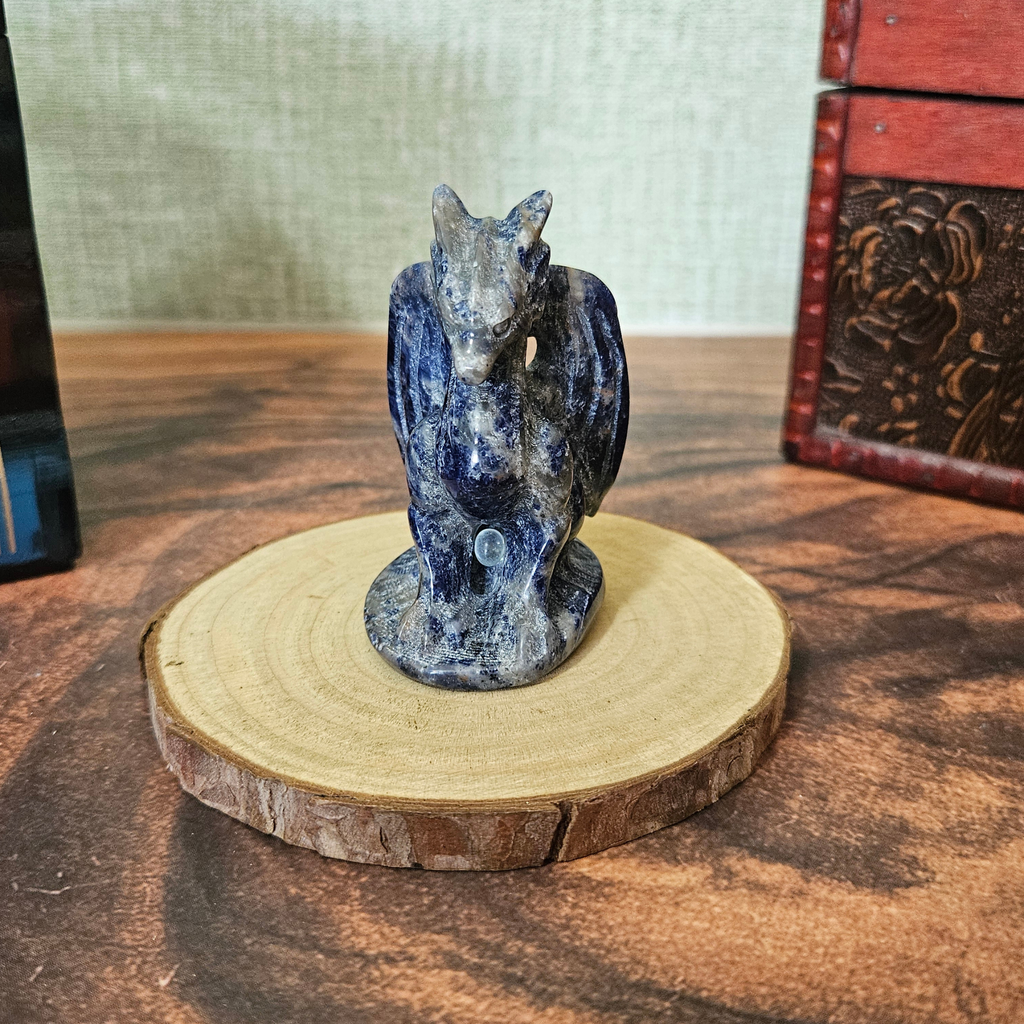 Sodalite Dragon Carving