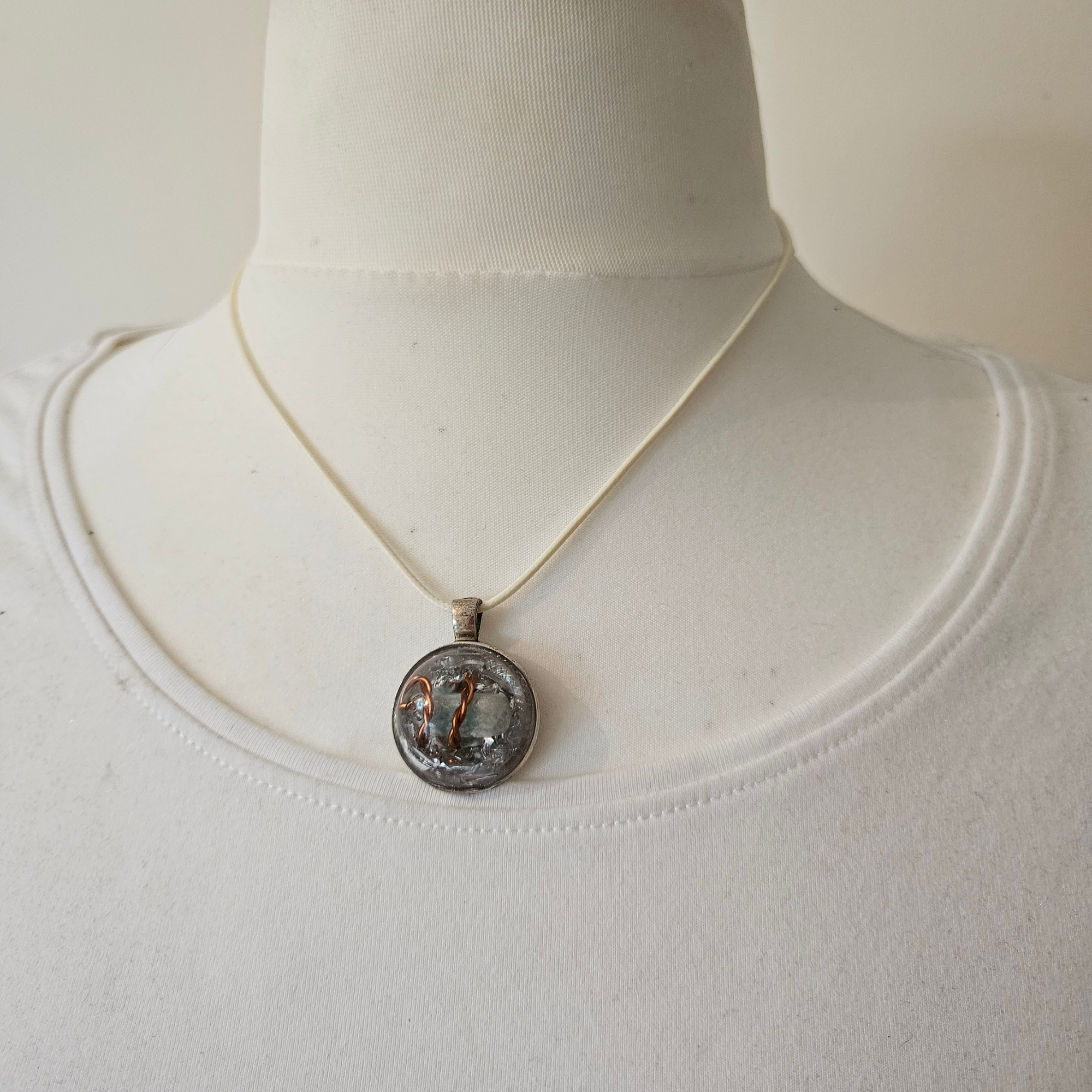 Handmade Orgonite Pendant – Amazonite & Metal Energy Blend