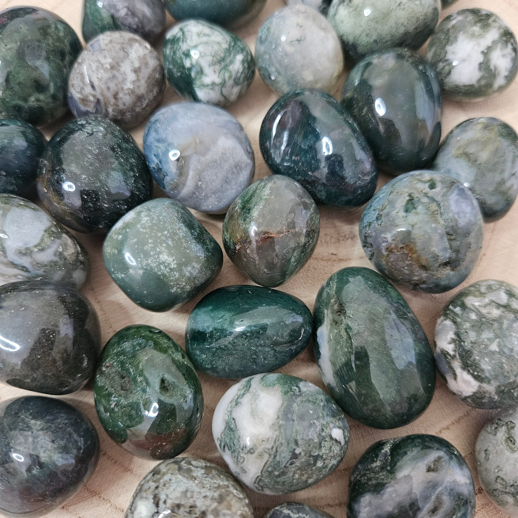 Moss Agate Tumble Stones