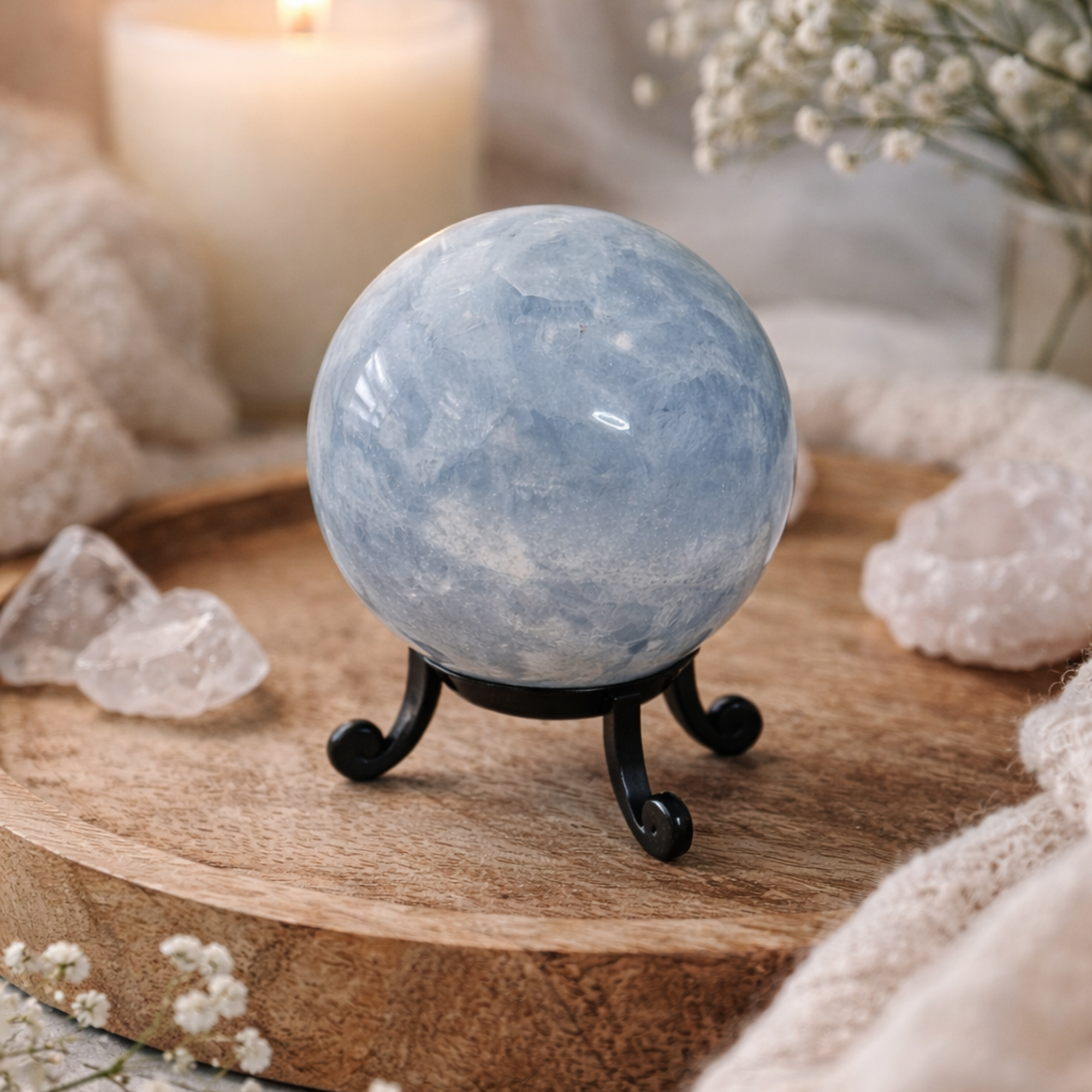 Blue Calcite Sphere - 210g