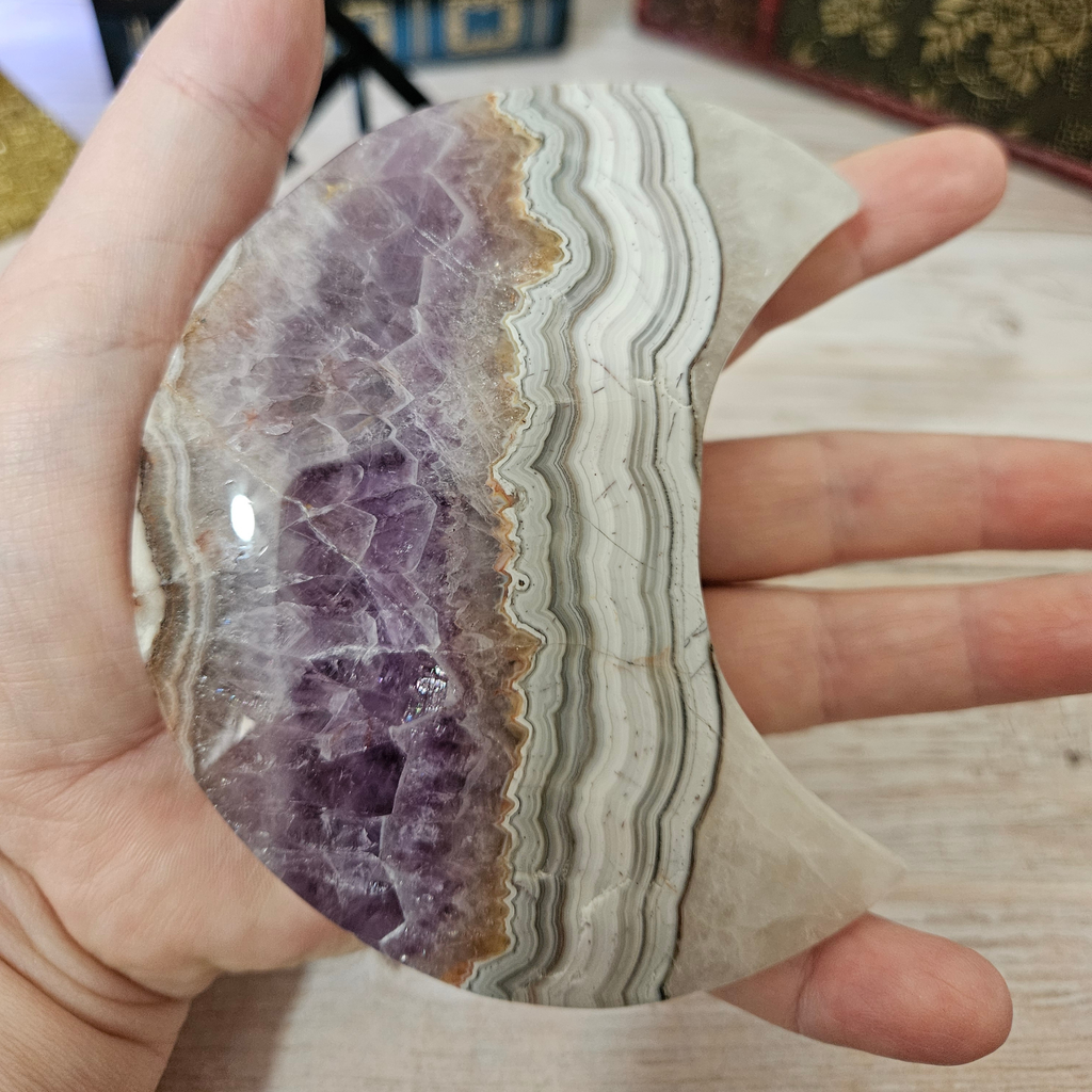 Dream Amethyst Crescent Moon with Stand