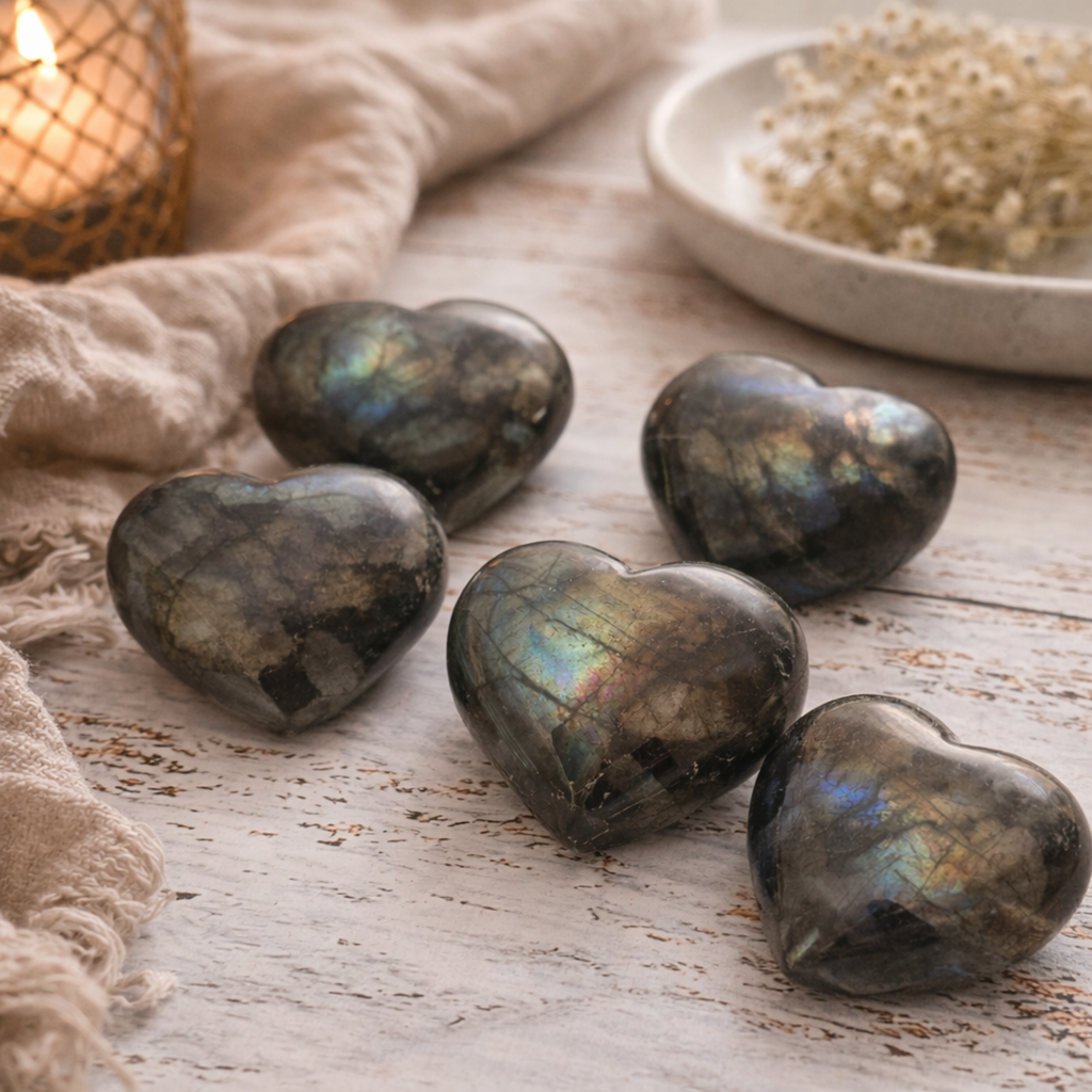 Labradorite Hearts AAA Grade
