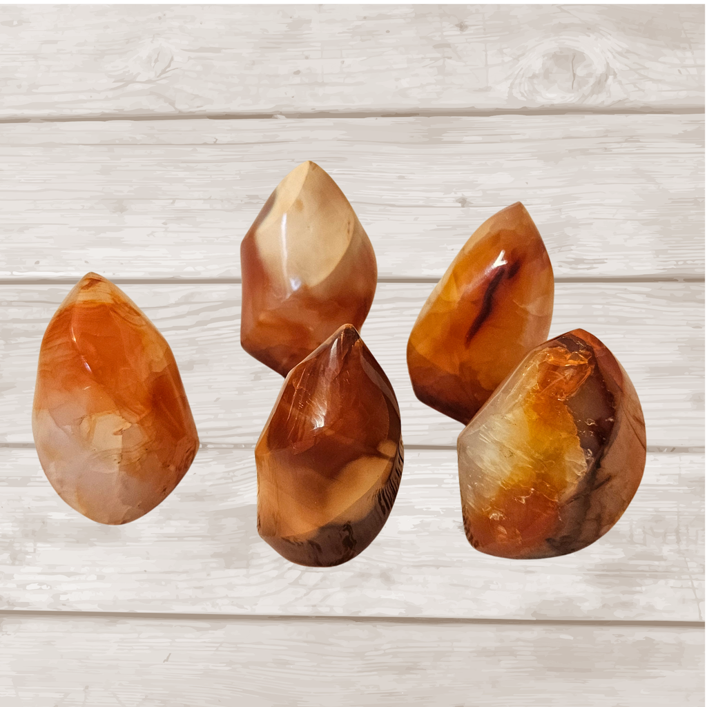 Carnelian Flame Carvings - Small