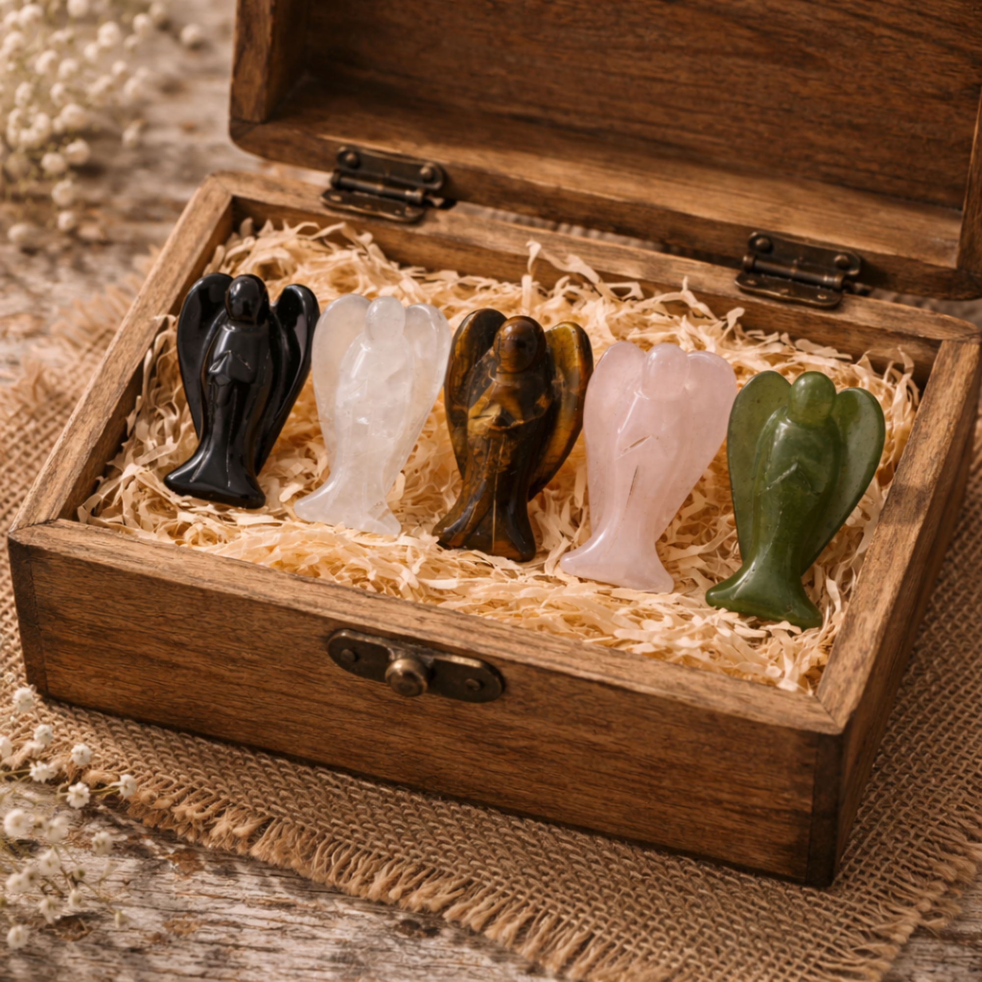 Mini Crystal Angel Carvings