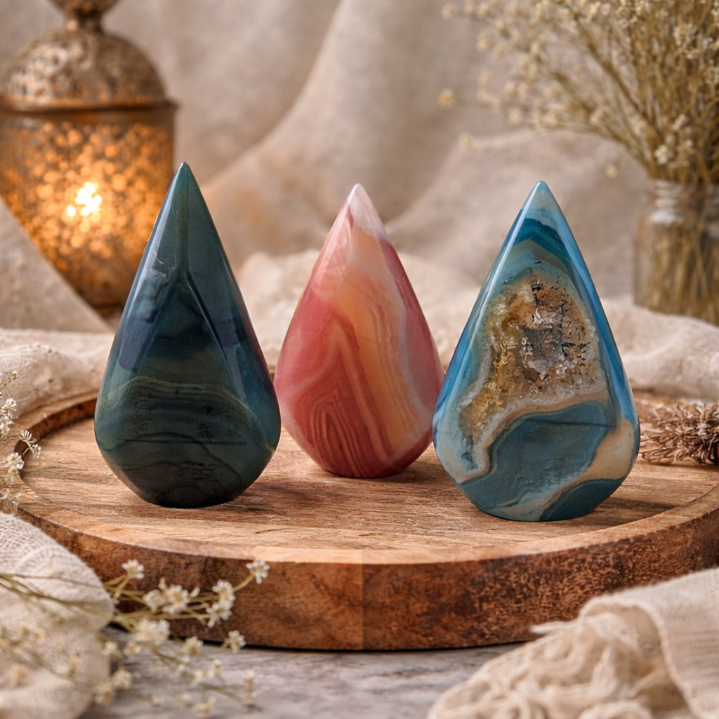 Dragon Vein Dyed Agate Teardrops