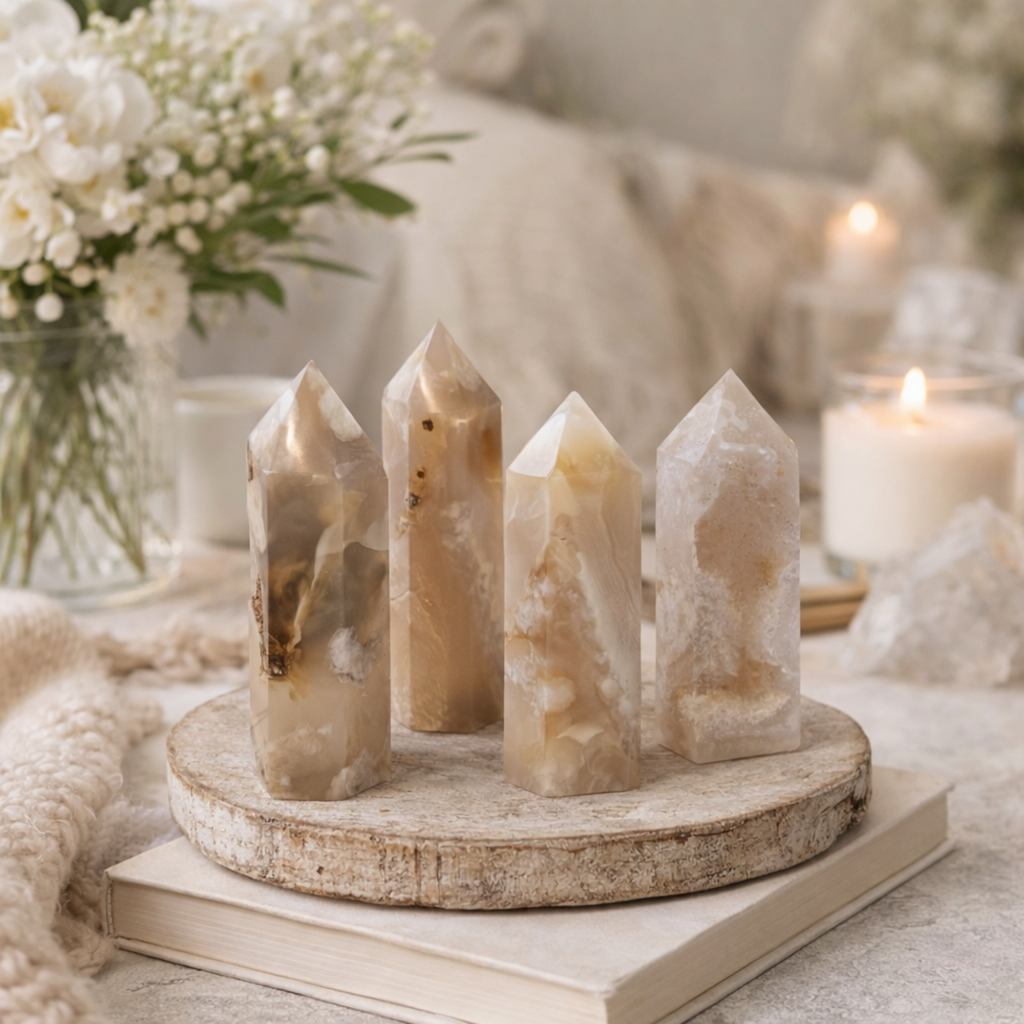 Flower Agate Tower (8-9 cm)