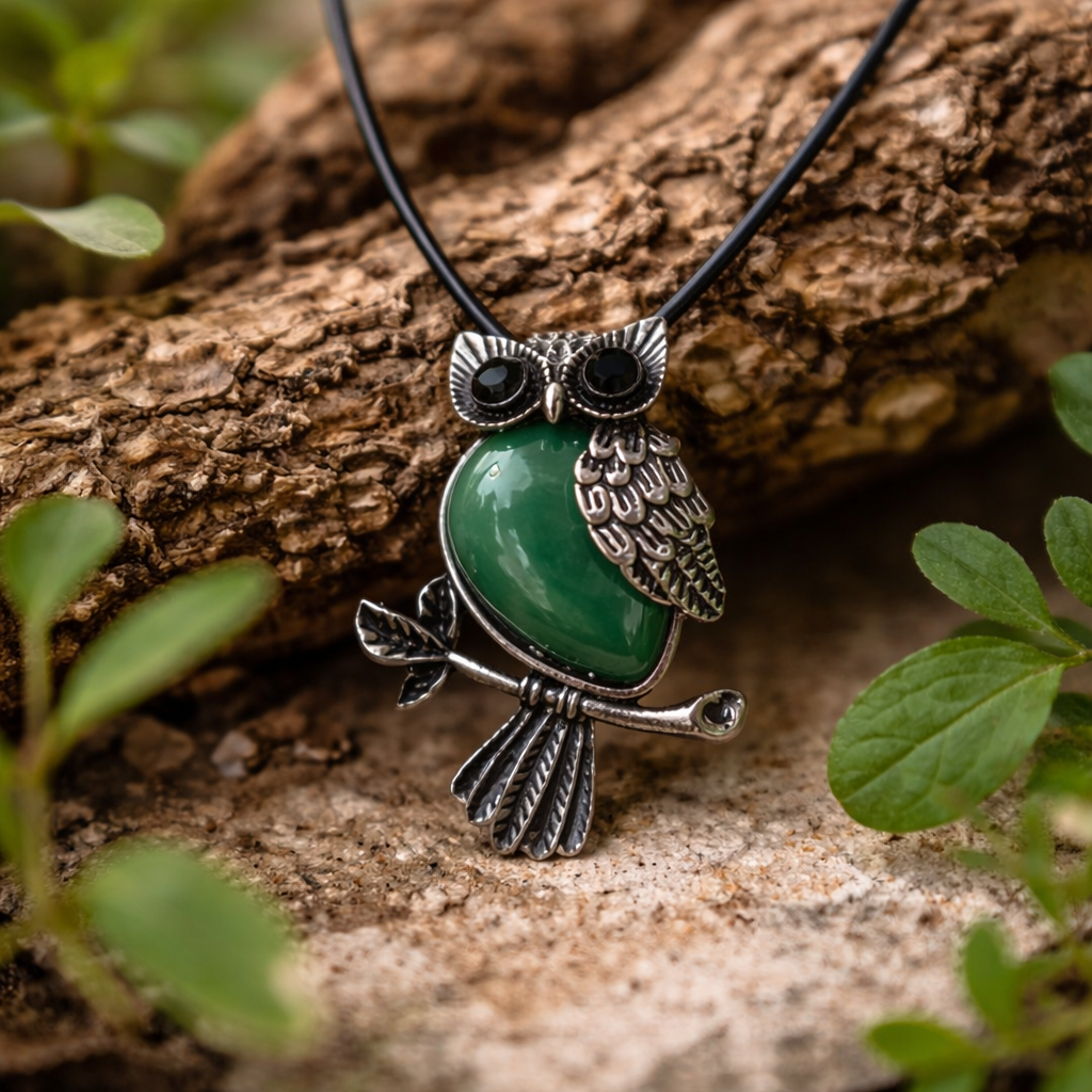 Owl Crystal Pendant Necklace