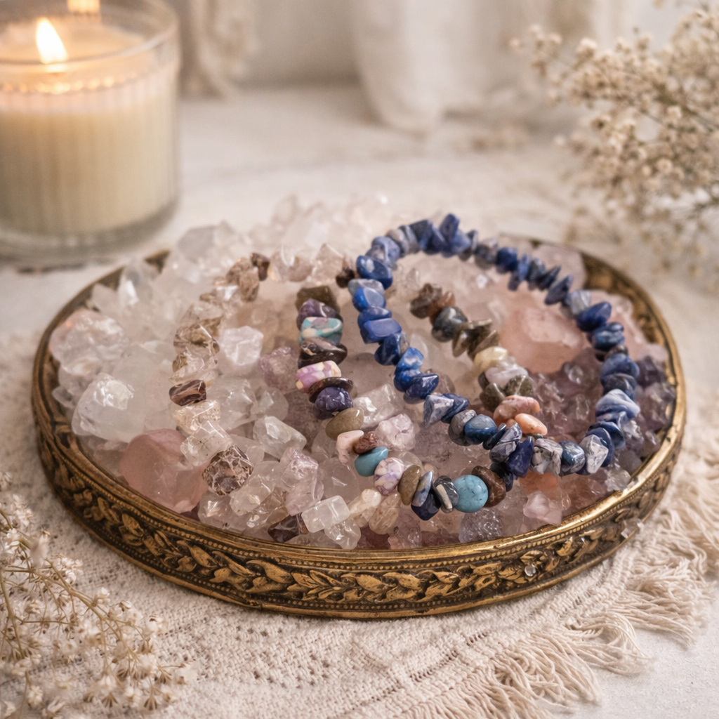 Natural Crystal Chip Bracelet