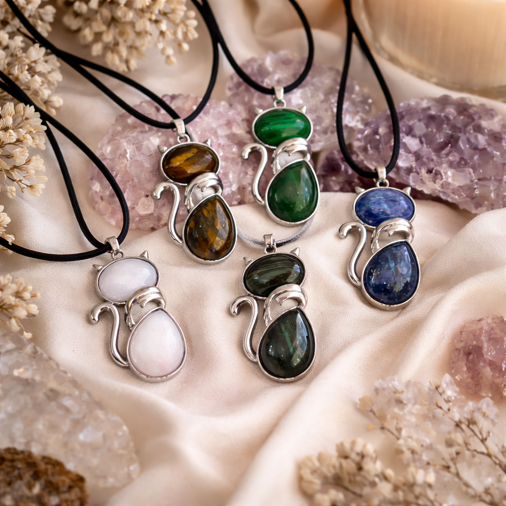 Crystal Cat Pendant Necklace