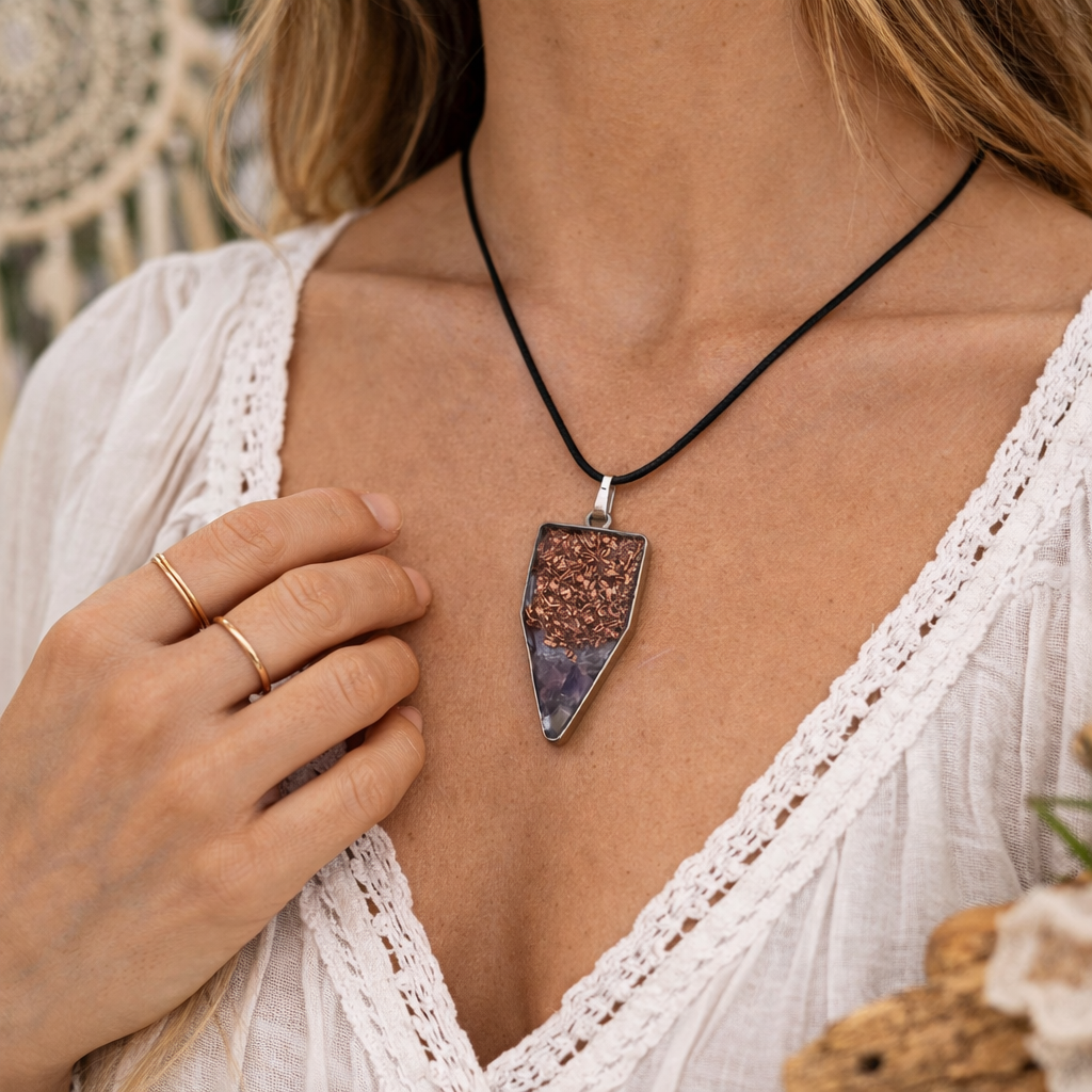 Mini Orgonite Elongated Triangle Pendant