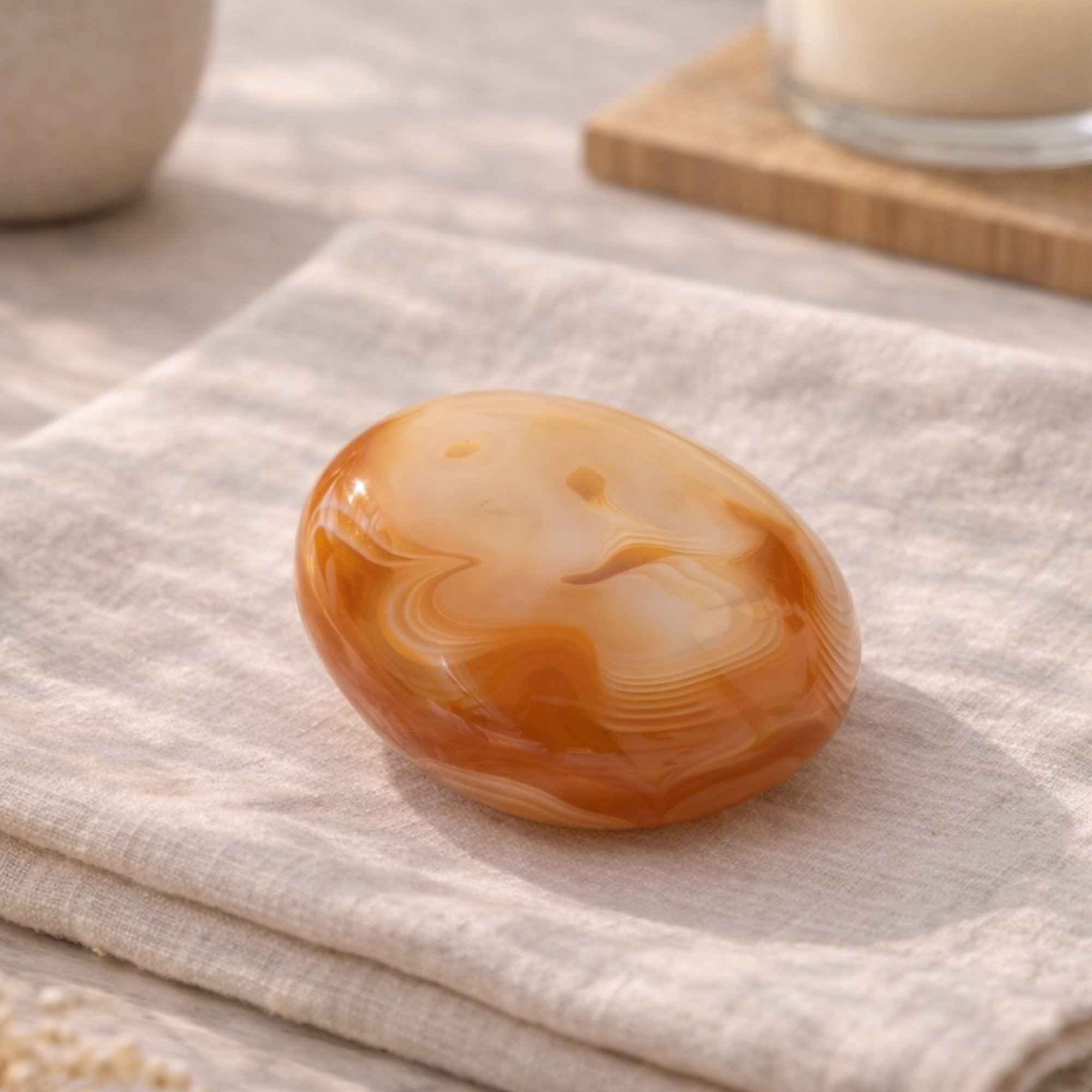 Striped Agate Palm Stone