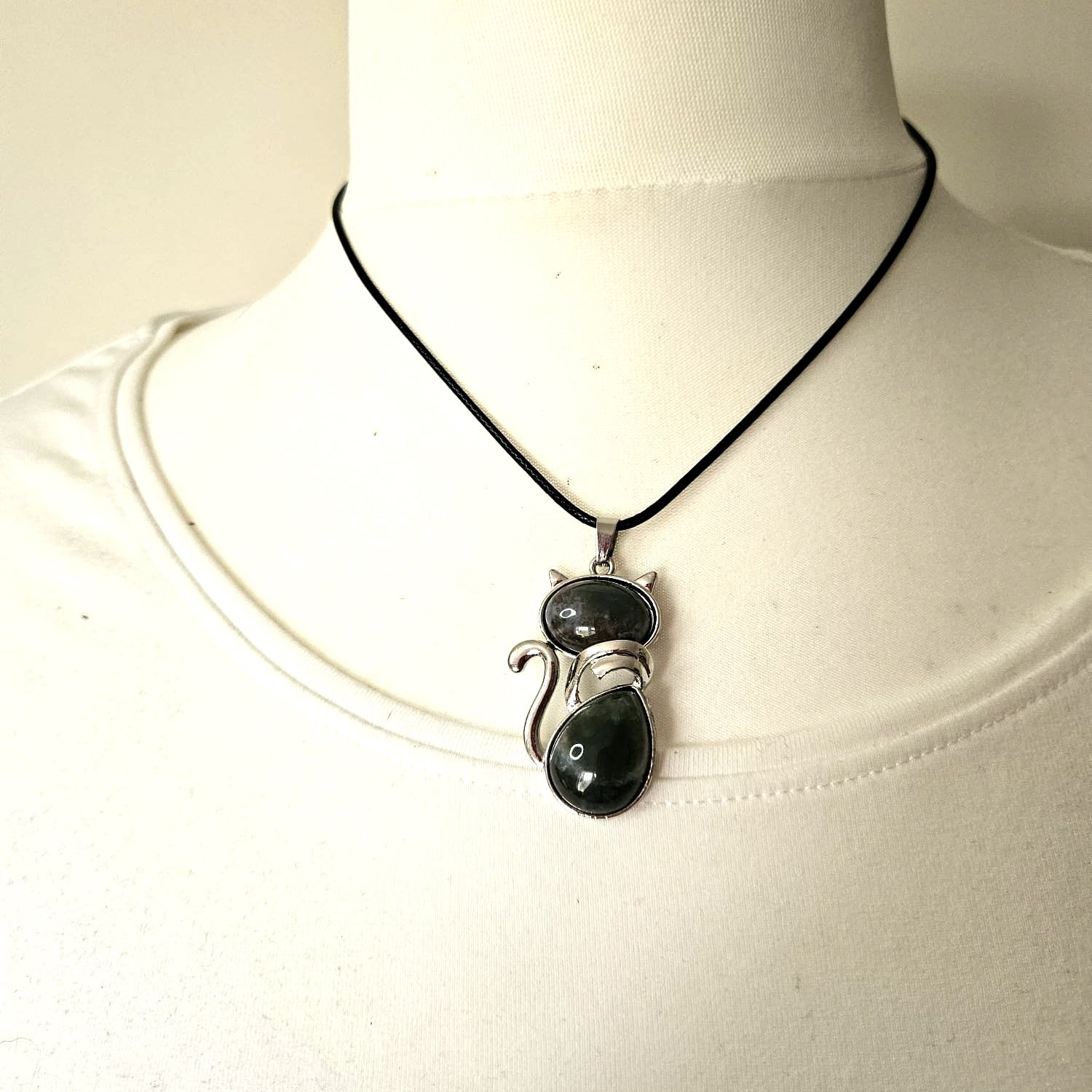 Crystal Cat Pendant Necklace