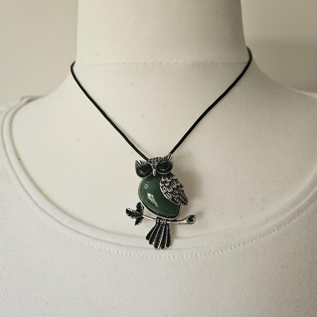 Owl Crystal Pendant Necklace