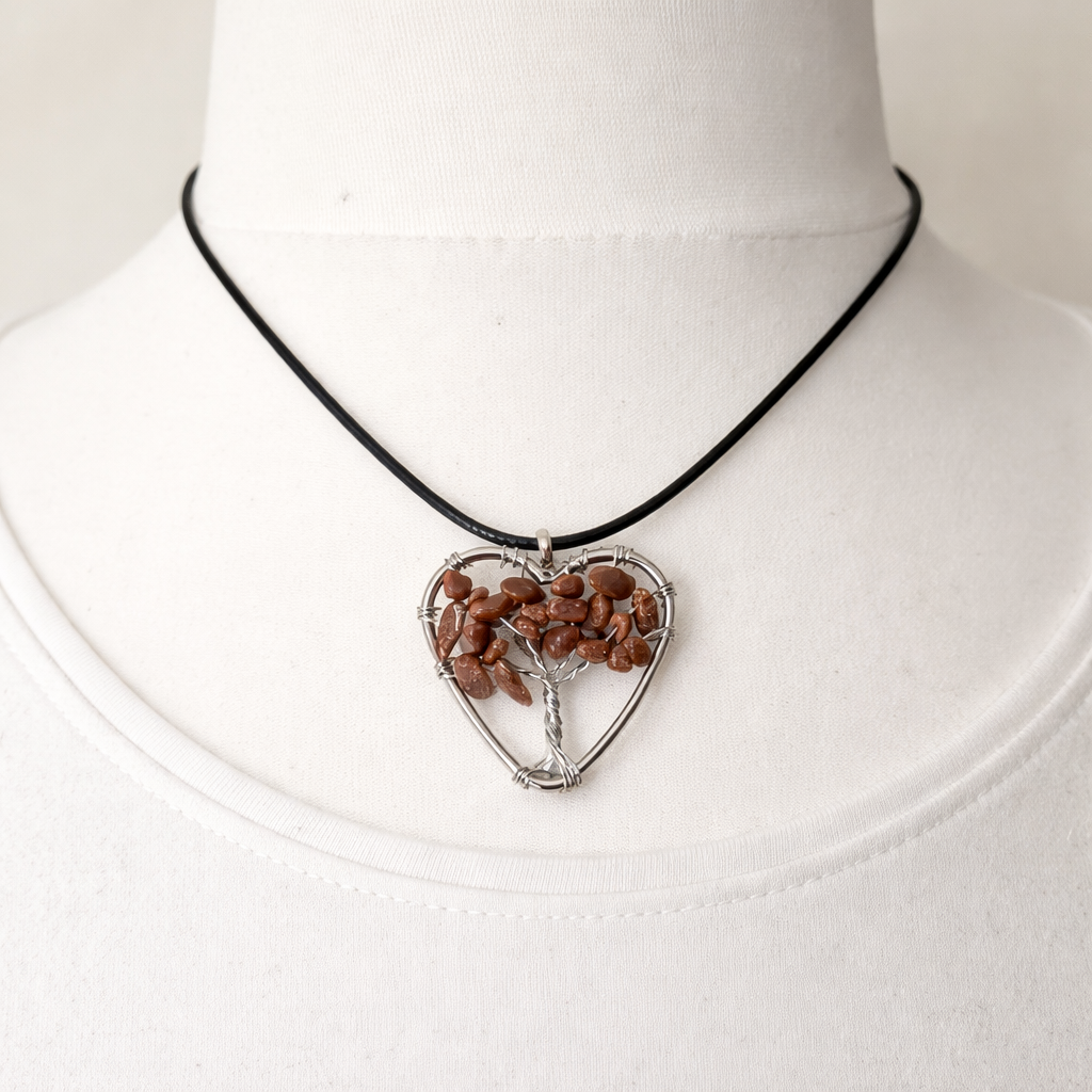 Crystal Tree of Life Heart Pendant