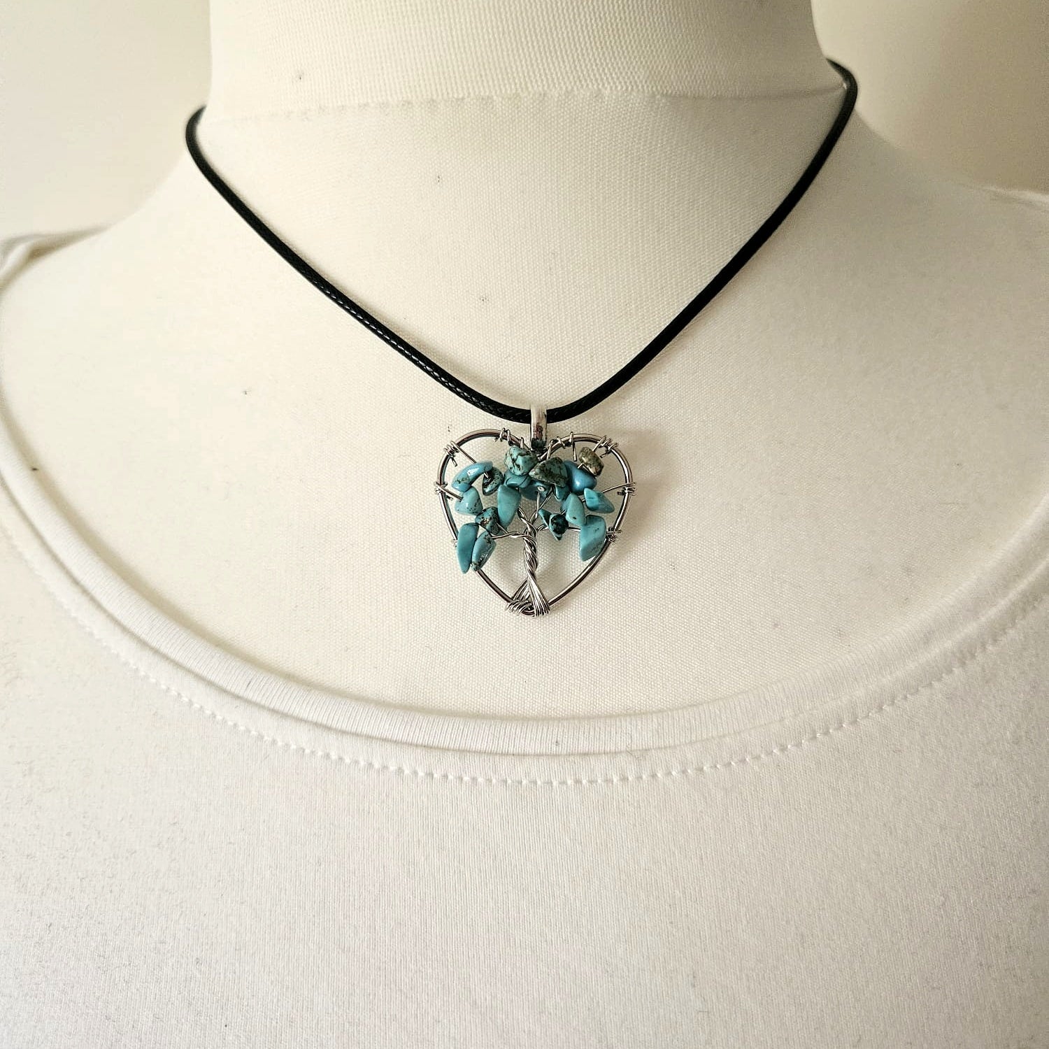 Crystal Tree of Life Heart Pendant