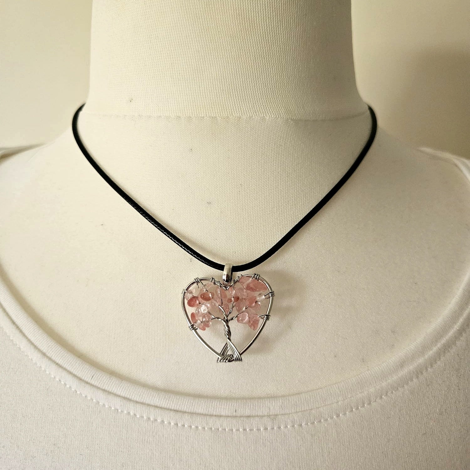 Crystal Tree of Life Heart Pendant